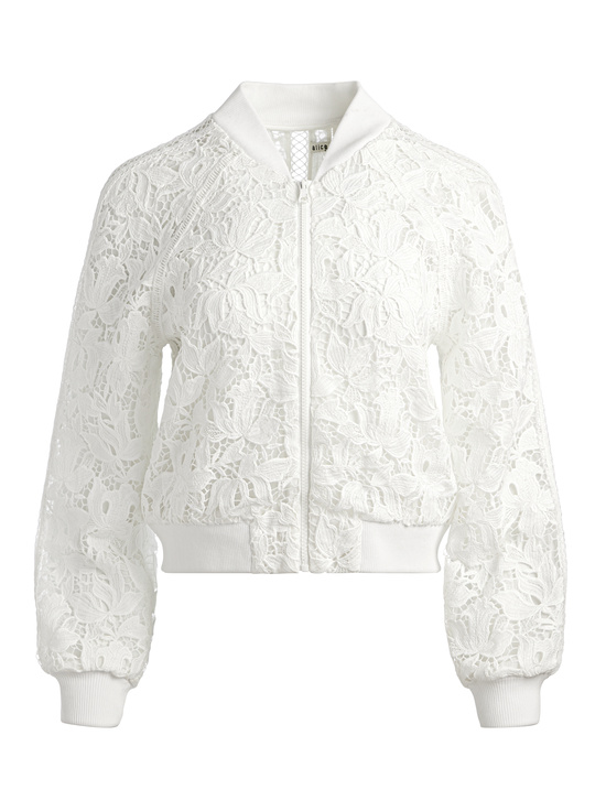 OFF WHITE-RUSSIE LACE BOMBER JACKET