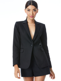 MACEY FITTED NOTCH COLLAR BLAZER - BLACK