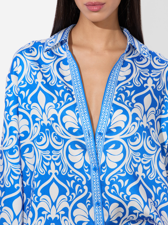 SOIREE TRUE BLUE-KIVA OVERSIZED PAJAMA SHIRT