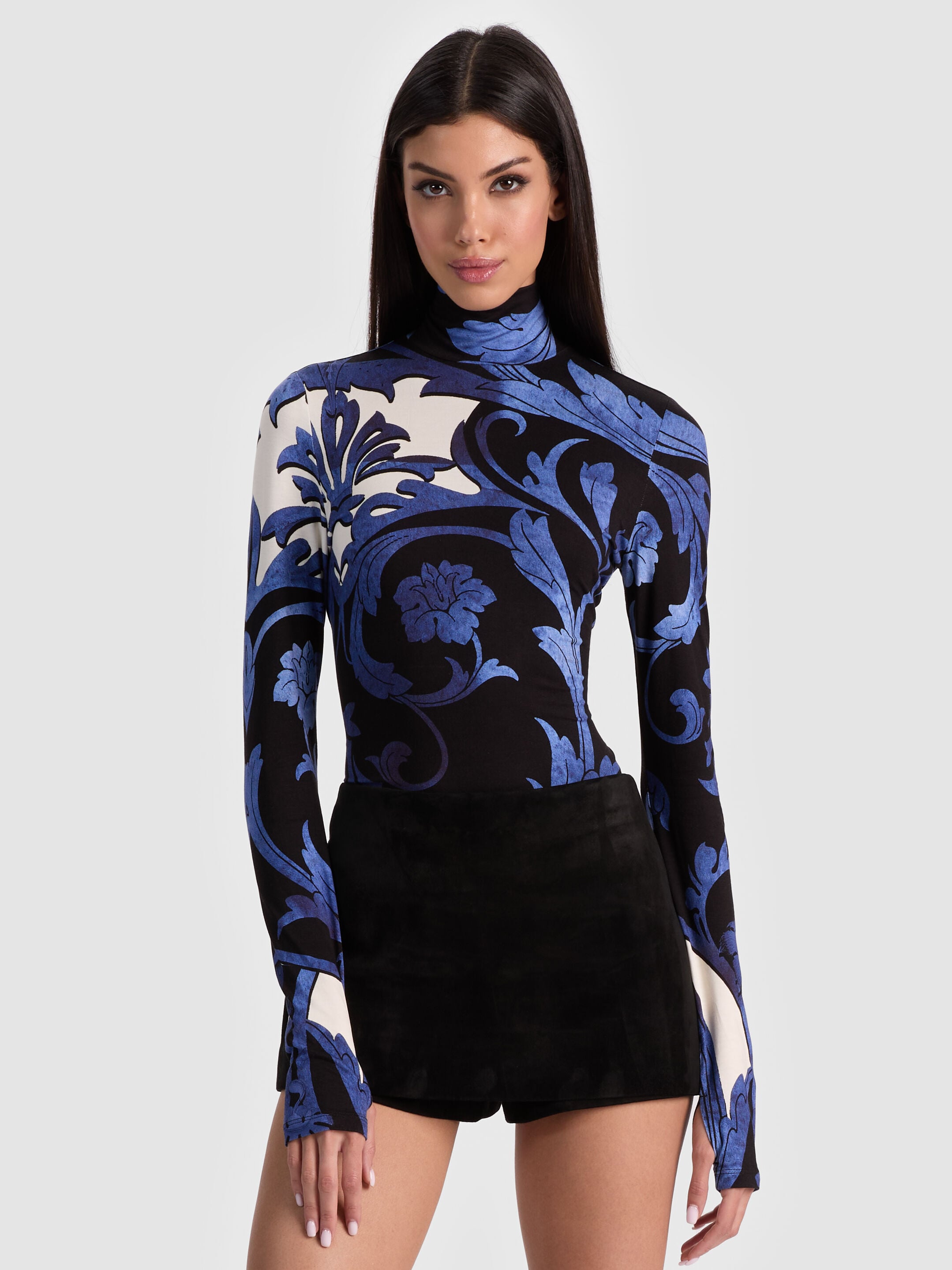 DELAINA TURTLENECK TOP in REGAL RETREAT | ALICE + OLIVIA