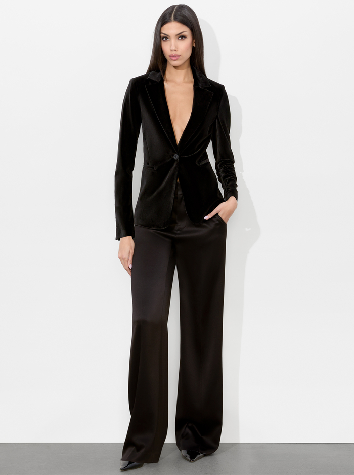 MACEY VELVET BLAZER - BLACK image 4 - Alice And Olivia