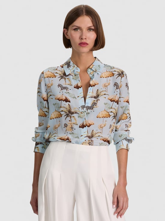 UNTAMED-WILLA STACEFACE SILK BLOUSE