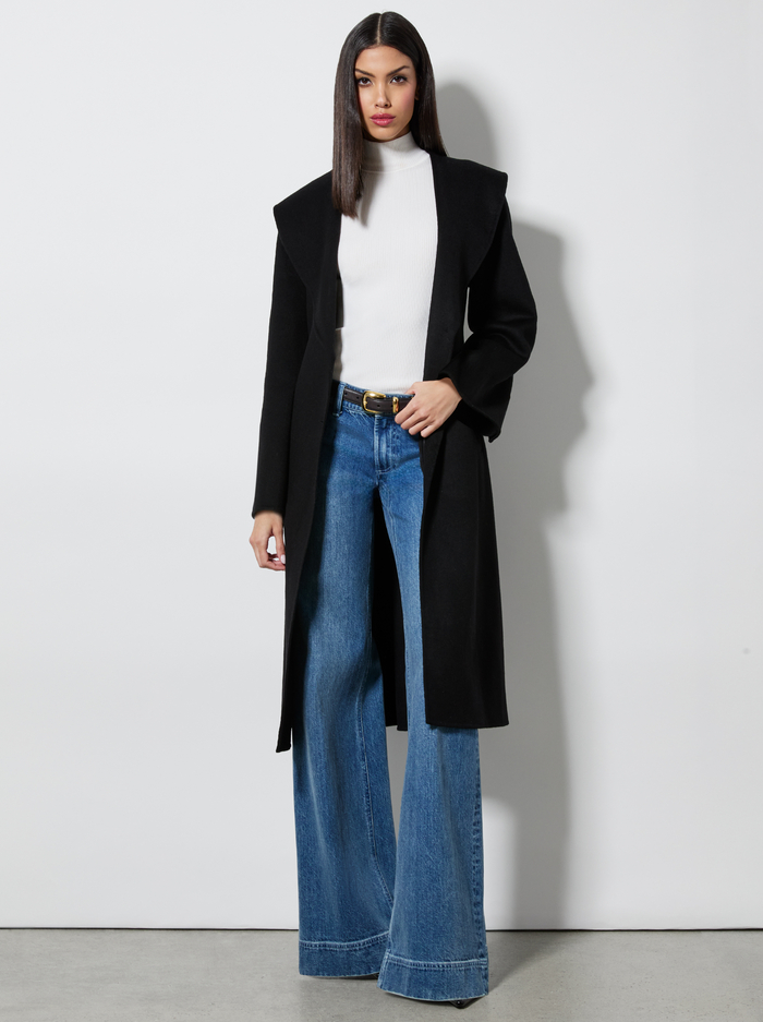 MARCELENE MIDI COAT - BLACK - Alice And Olivia
