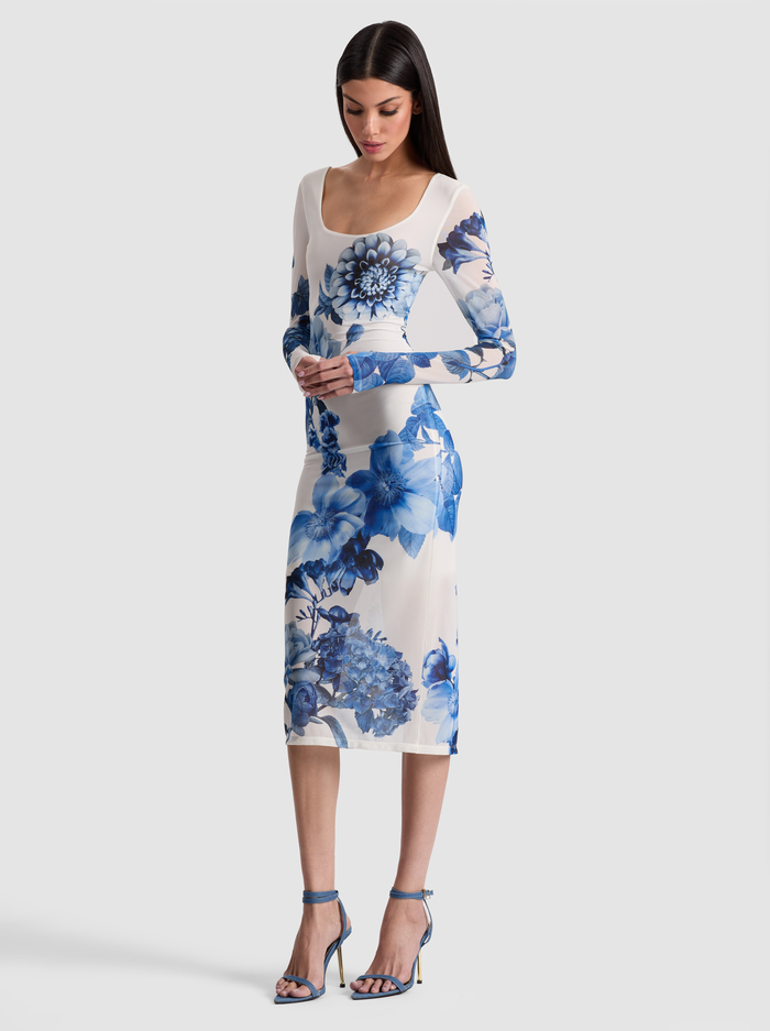 DELORA SCOOP NECK MIDI DRESS - AFFECTION image 4 - Alice And Olivia
