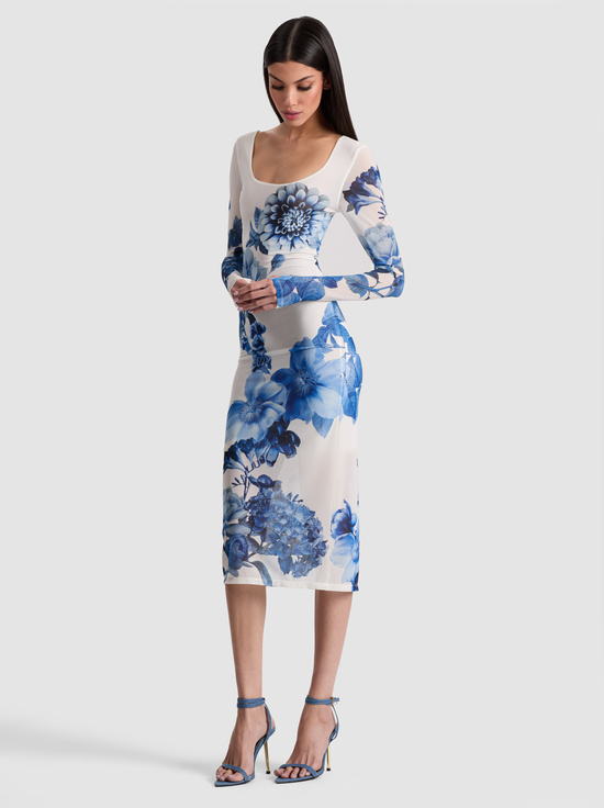 AFFECTION-DELORA SCOOP NECK MIDI DRESS