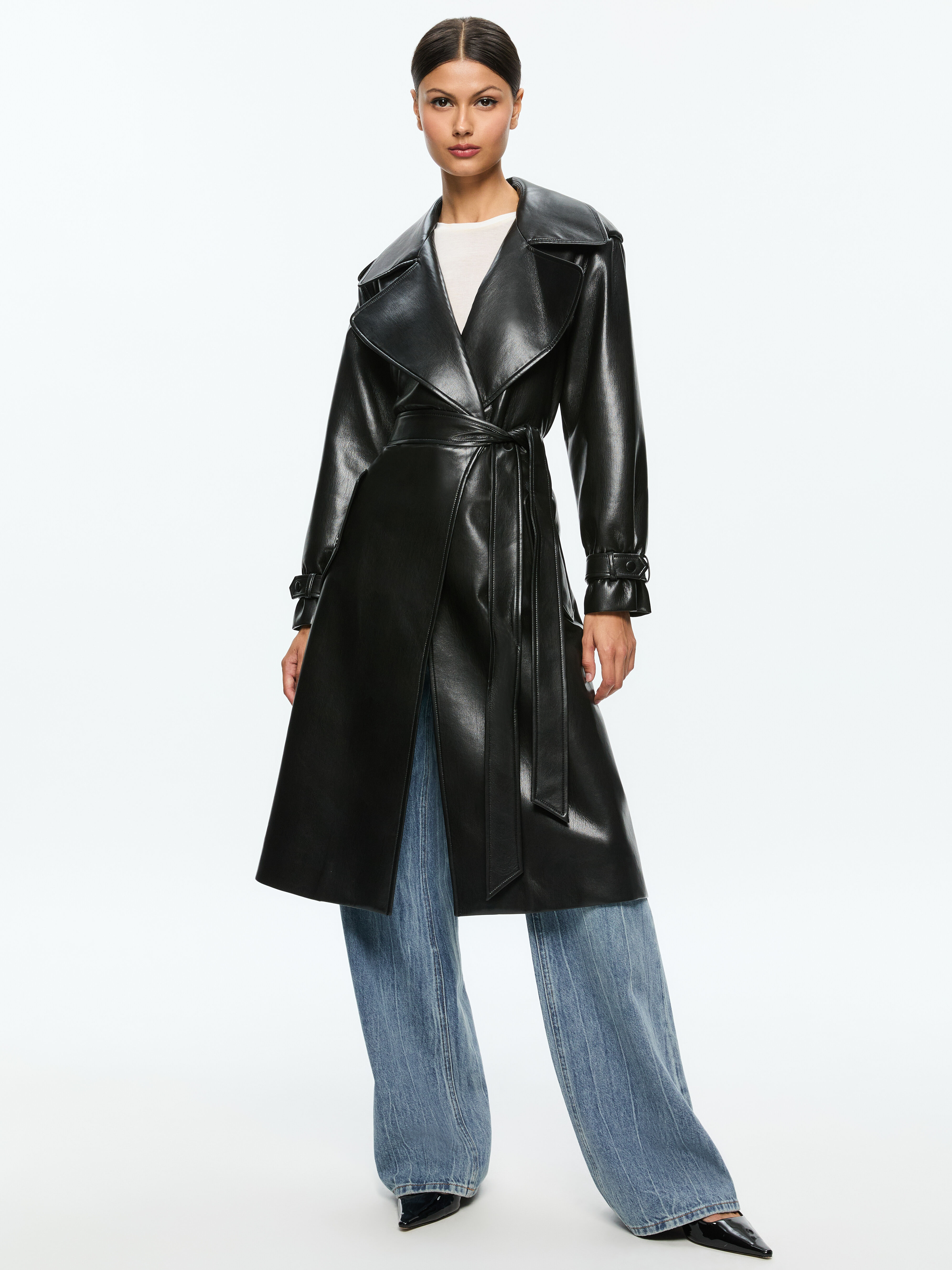 Alice olivia leather jacket shop