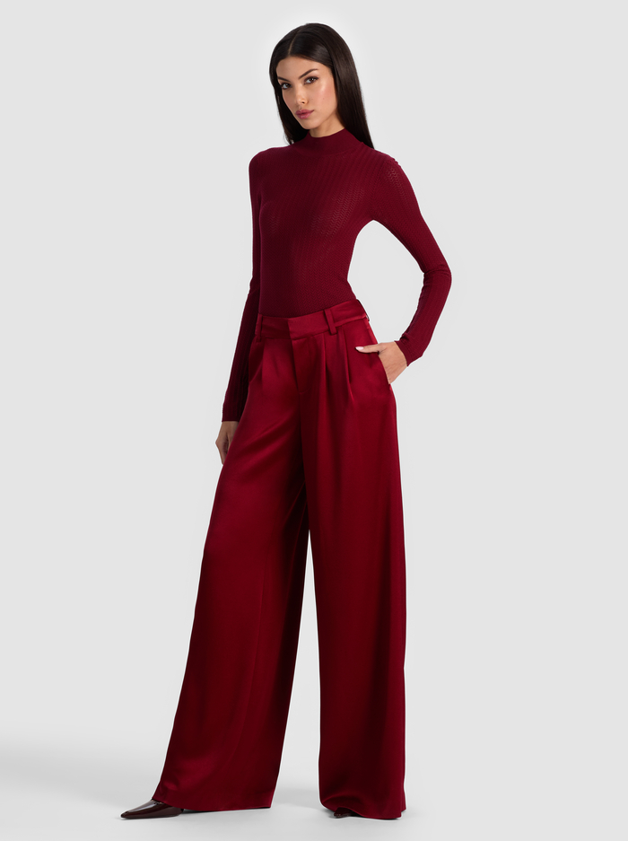 KENNEDY TROUSER - OXBLOOD image 4 - Alice And Olivia