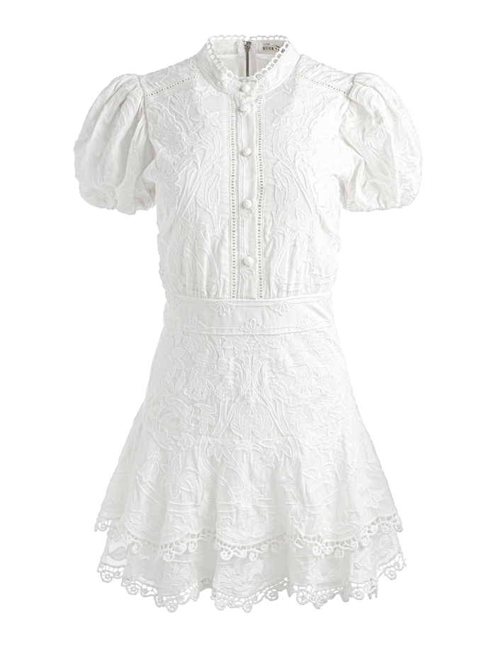 LORYN EMBROIDERED SHIRT DRESS - OFF WHITE image 5 - Alice And Olivia