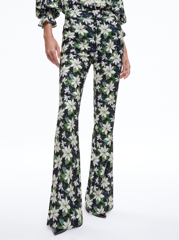 OLIVIA BOOTCUT PANT - MOONLIGHT FLORAL - Alice And Olivia