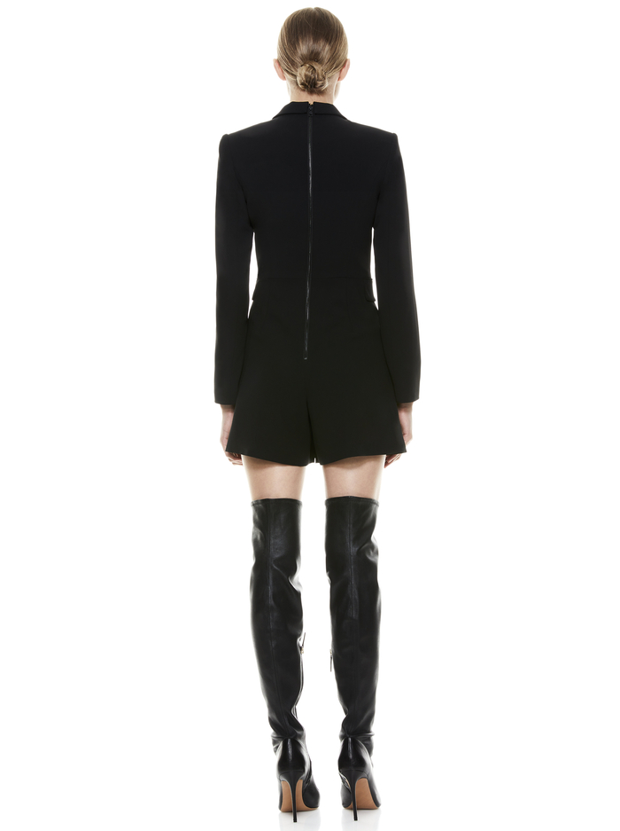 KYRIE TUXEDO ROMPER - BLACK image 2 - Alice And Olivia