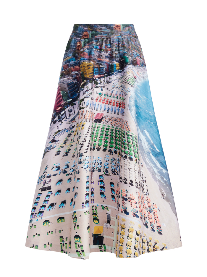 EARLA HIGH RISE FLARE SKIRT - WHISPERING WAVES image 6 - Alice And Olivia