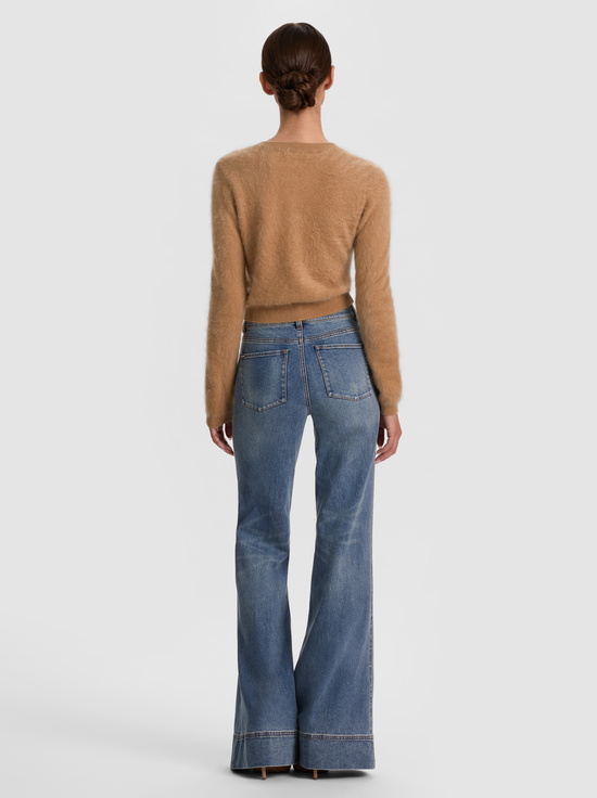 LIGHT PRALINE-DOLLIE BRUSHED CASHMERE CARDIGAN