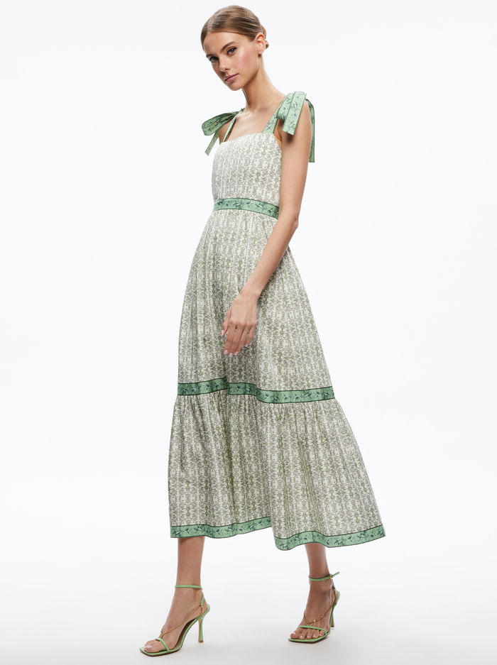 BRESLIN CORSET MIDI DRESS - REPUBLIC GEO - Alice And Olivia