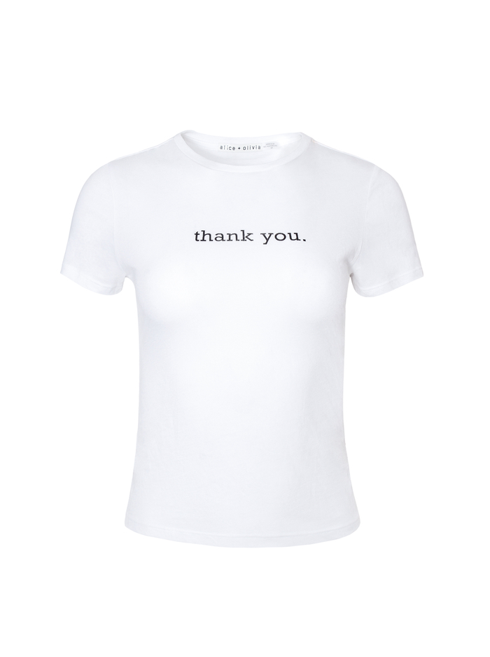 CICELY THANK YOU TEE - WHITE image 5 - Alice And Olivia