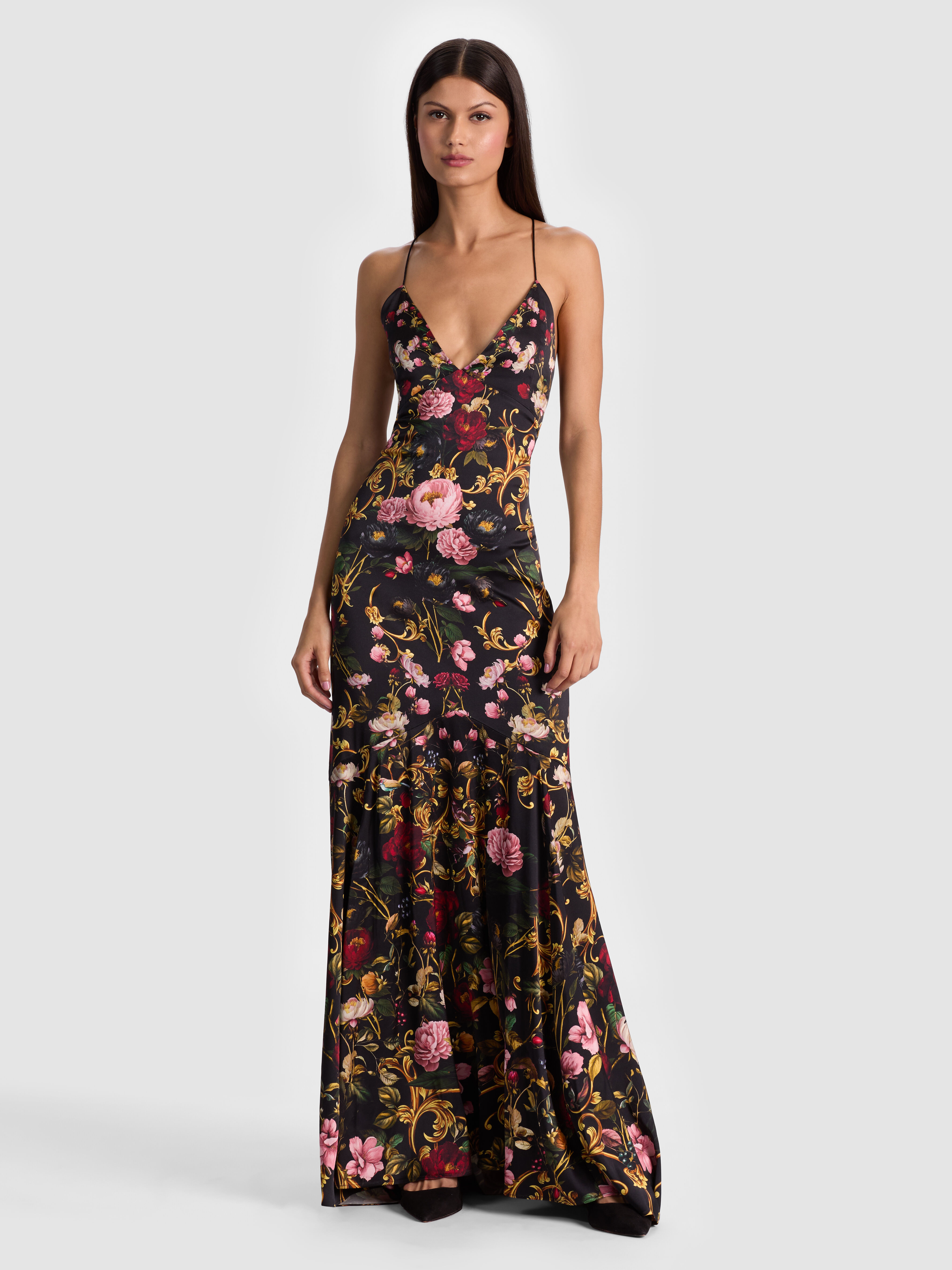Milta Mermaid Slip Dress In Evermine | Alice + Olivia