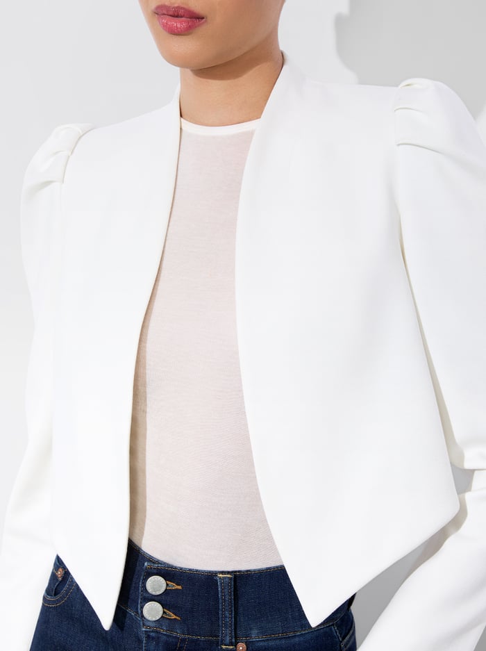HARVEY PUFF SLEEVE JACKET - OFF WHITE image 3 - Alice And Olivia