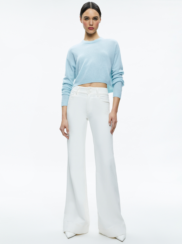 SHERRELL CASHMERE CREW NECK PULLOVER - SPRING SKY image 4 - Alice And Olivia