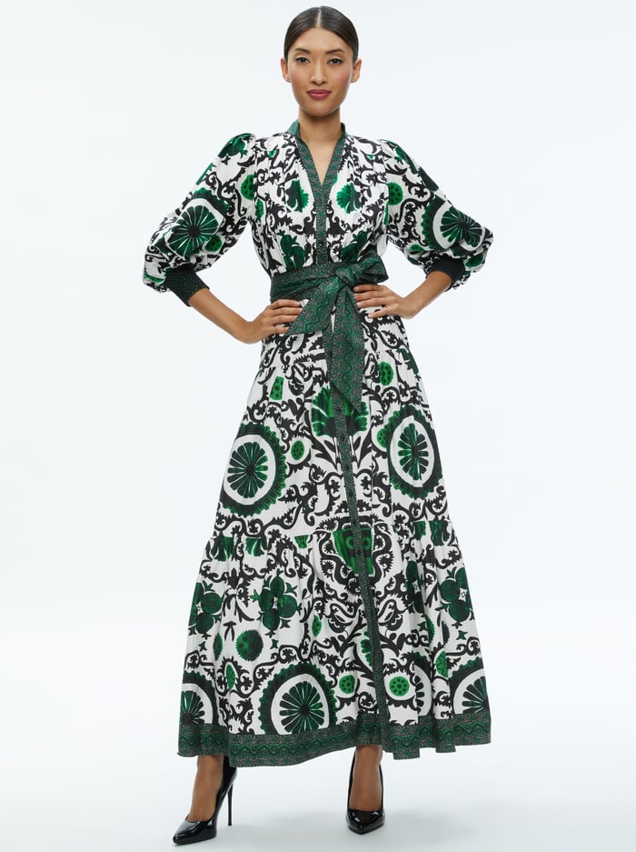 CORA SHIRT DRESS - MONARCH LIGHT EMERALD MEDIUM image 2 - Alice And Olivia