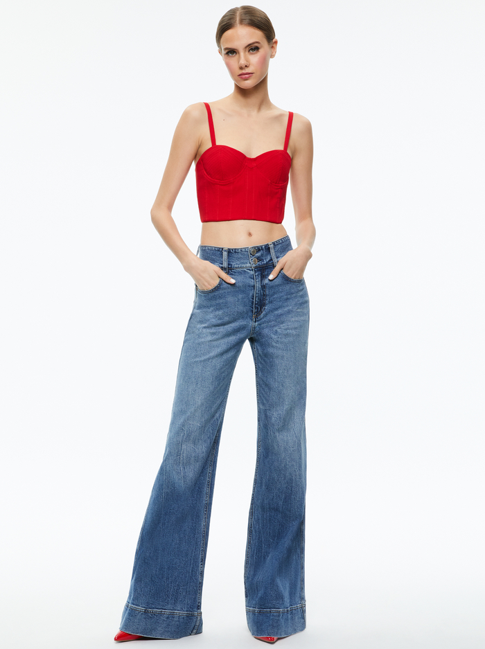 ADARA BUSTIER TOP - PERFECT RUBY image 4 - Alice And Olivia