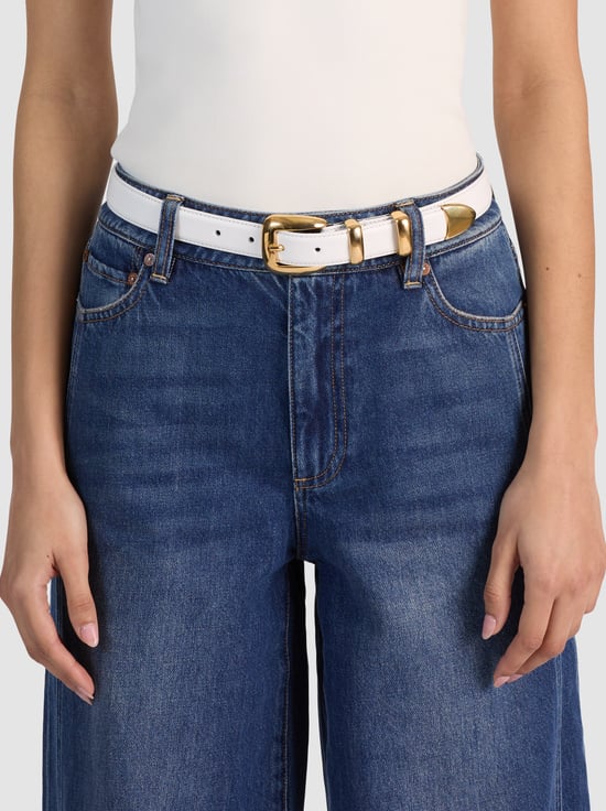 OFF WHITE/GOLD-HAYDEN BUCKLE BELT