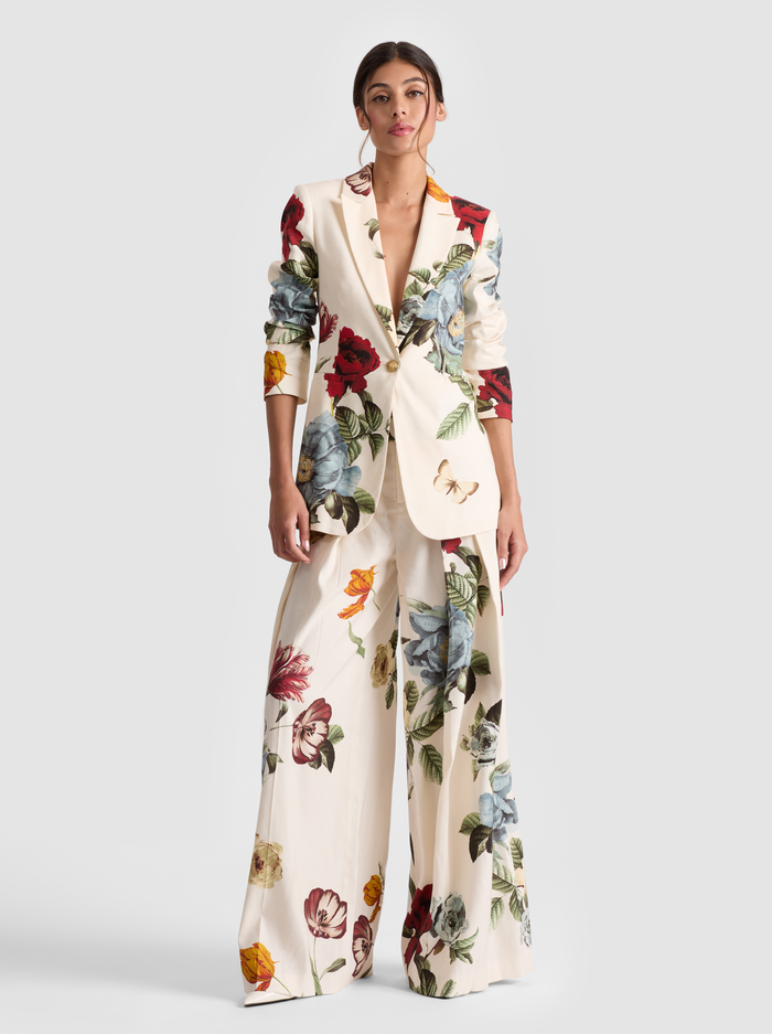 BREANN PRINTED LINEN BLAZER - PROVENCE FLORAL LG image 1 - Alice And Olivia