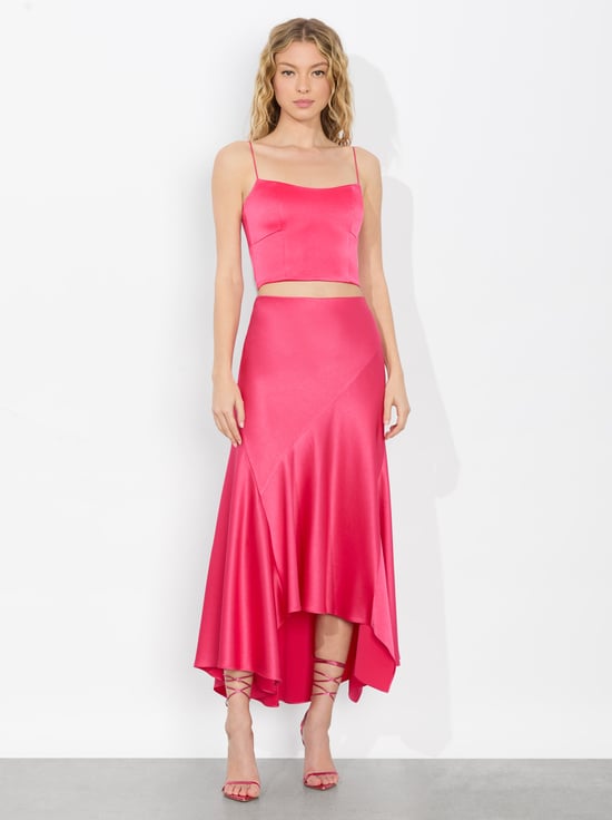 RASPBERRY-SAYLOR BUSTIER CAMI TOP