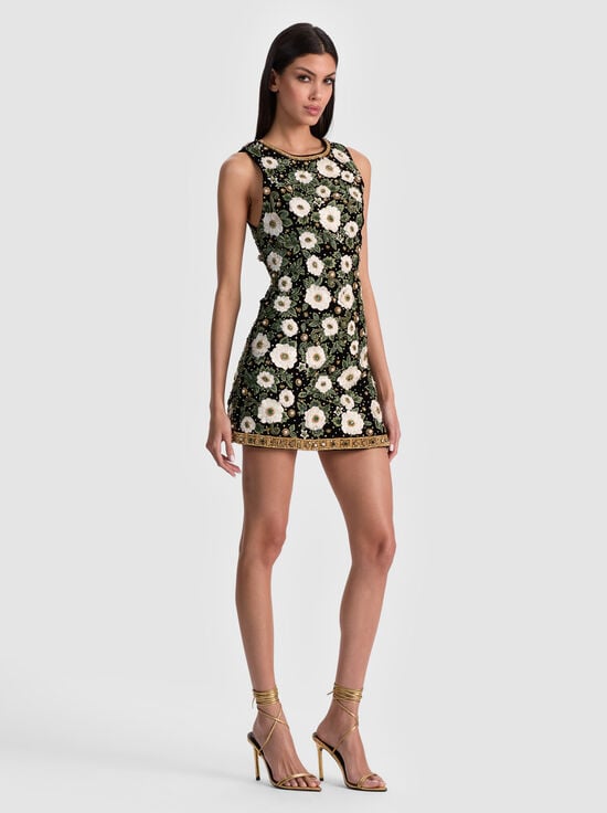 BLACK/MULTI-LINDSEY EMBELLISHED GOWN
