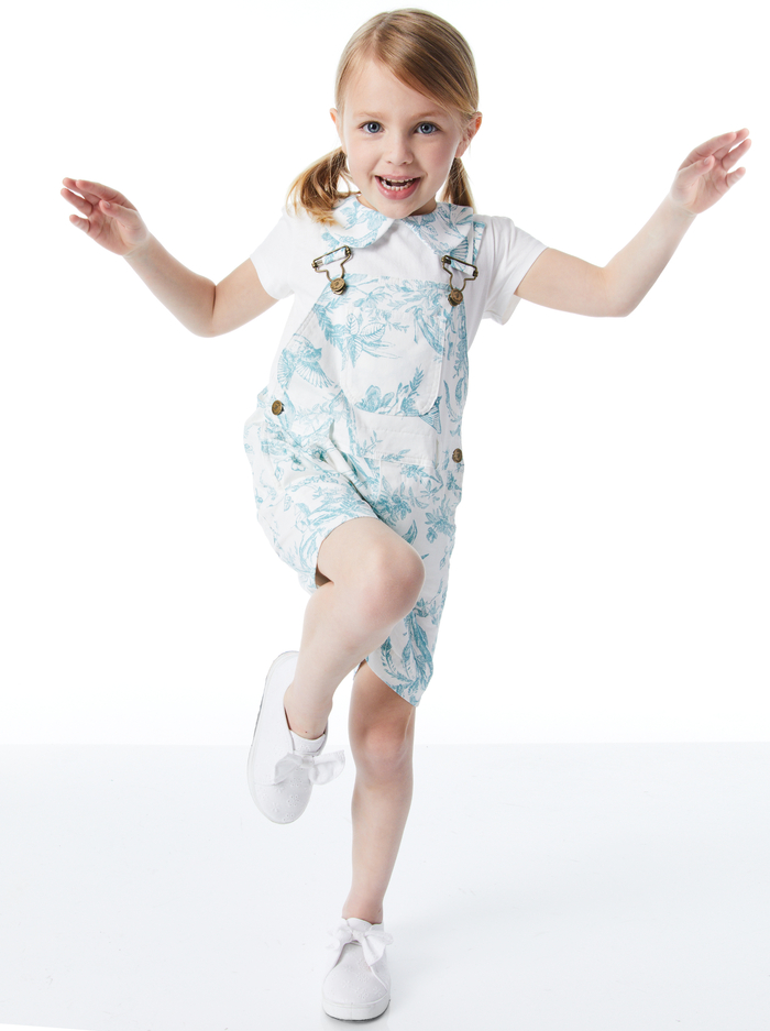 A+O x DOTTY DUNGAREES OVERALL SHORTS - ANTIQUE BUTTERFLY OFF WHITE image 4 - Alice And Olivia