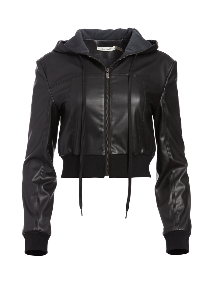PAULIE VEGAN LEATHER JACKET - BLACK image 5 - Alice And Olivia