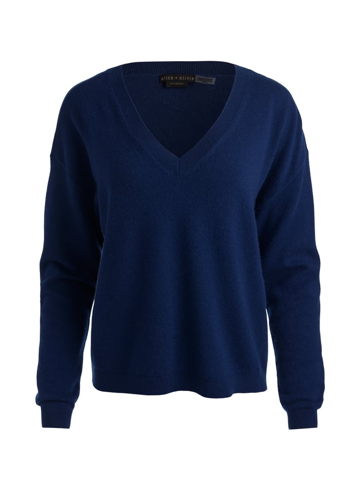 WILLIAMS CASHMERE PULLOVER - INDIGO image 5 - Alice And Olivia