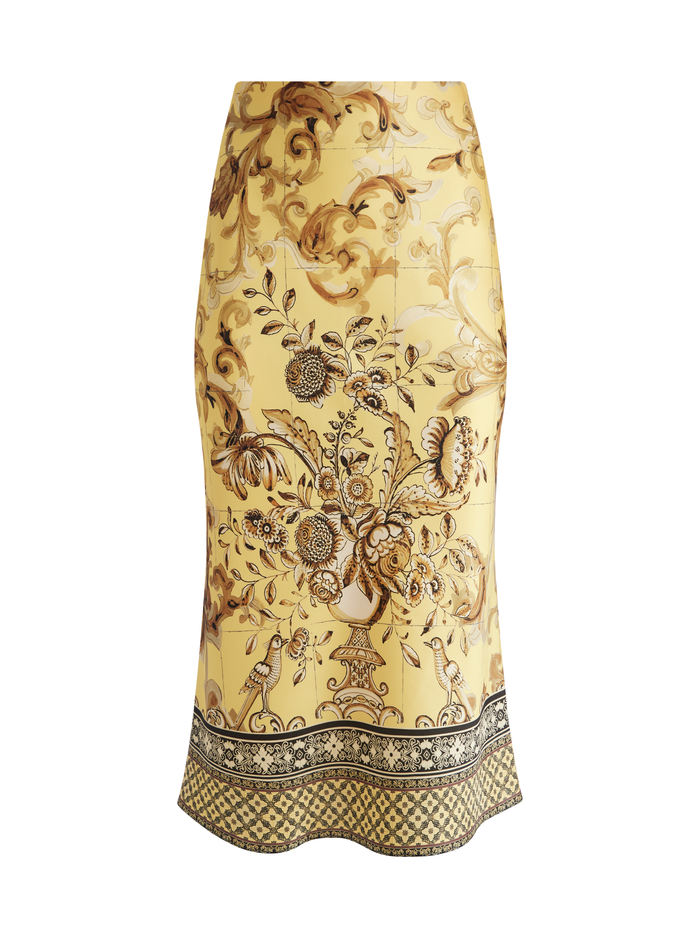 MAEVE MIDI SLIP SKIRT WITH SLIT - LISBOA LEMON MERINGUE image 5 - Alice And Olivia