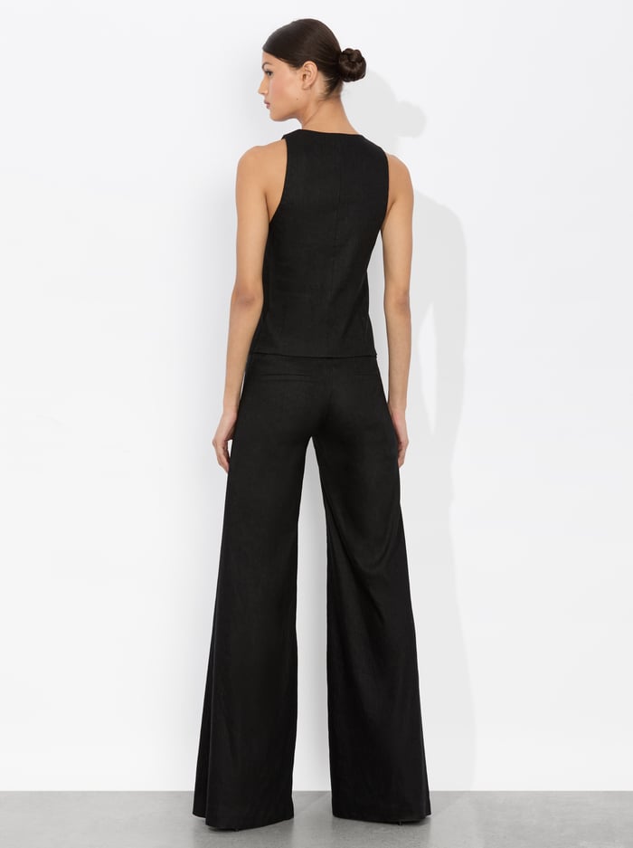 MAZIE LINEN VEST - BLACK image 2 - Alice And Olivia