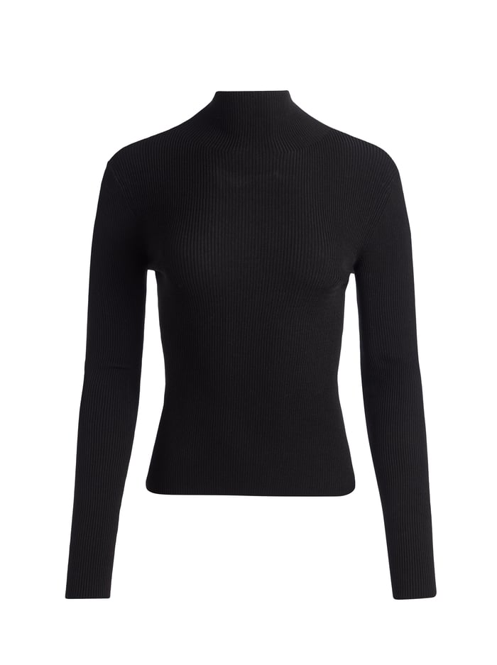 ROBERTA RIBBED TURTLENECK - BLACK image 5 - Alice And Olivia