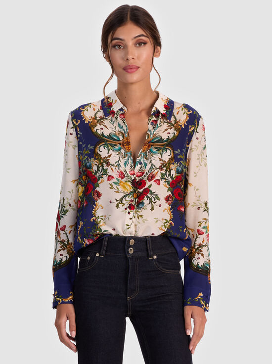 GILDED ROSE-WILLA SILK BLOUSE