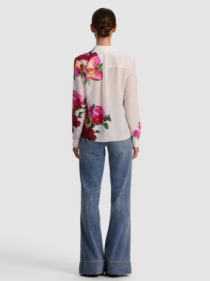 WILLA SILK BLOUSE - EMPRESS BLOOM OFF WHITE image 2 - ALICE + OLIVIA