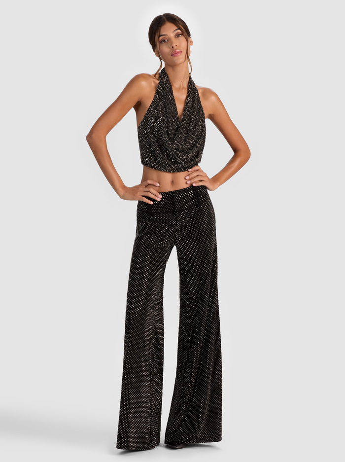 DANI EMBELLISHED HALTER TOP - BLACK image 1 - Alice And Olivia