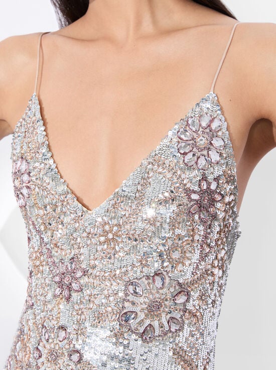 CHAMPAGNE/SILVER-FRANCIE EMBELLISHED GOWN