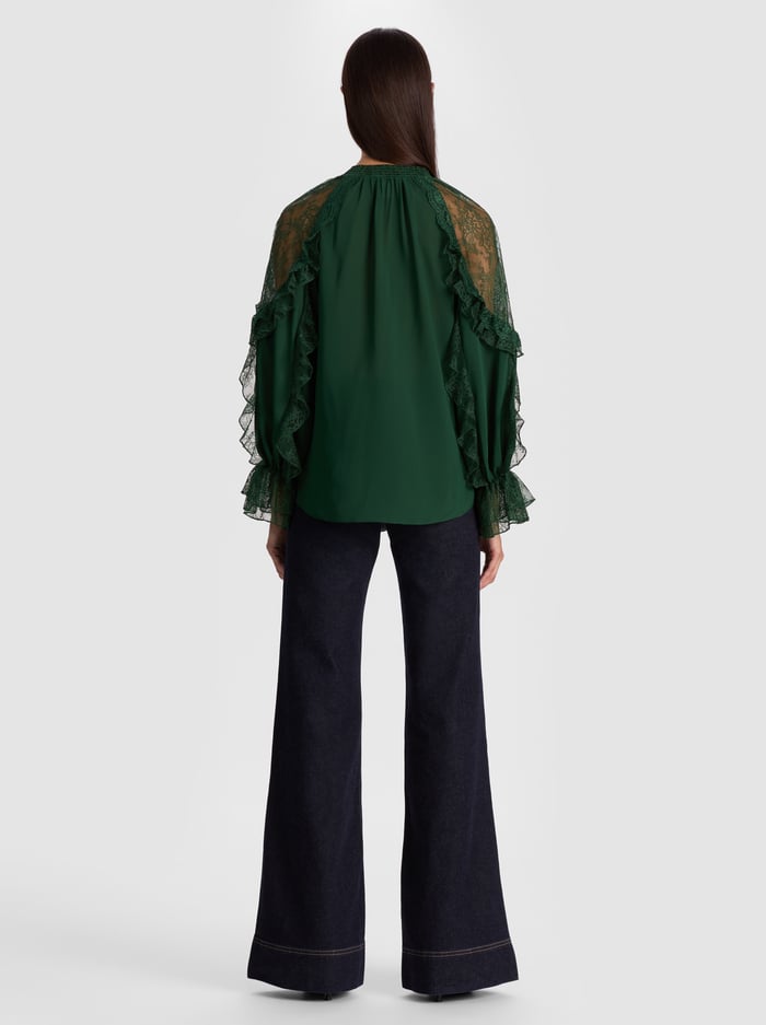ALEENA LACE BLOUSE - GREEN MYSTIQUE image 2 - Alice And Olivia