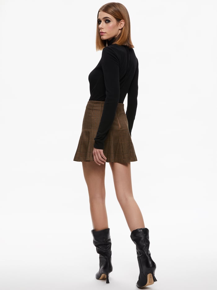 ZONA MINI SKIRT - CAMEL/BLACK image 1 - Alice And Olivia