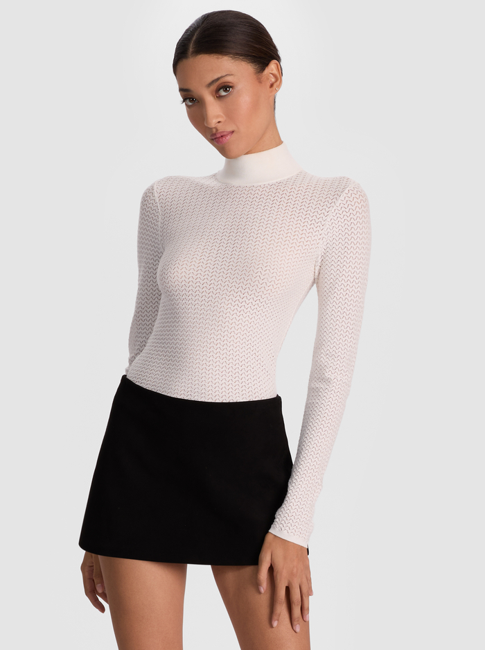 LANIE POINTELLE PULLOVER - SOFT WHITE - Alice And Olivia
