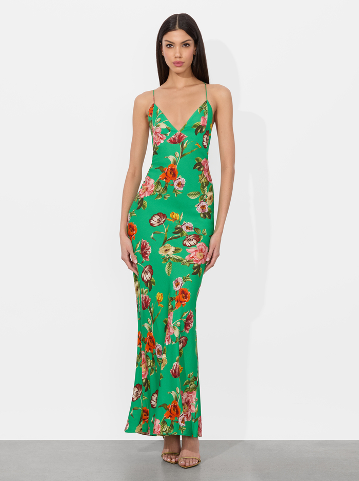 LOMA MAXI SLIP DRESS - HAMPTONS FLORAL - Alice And Olivia