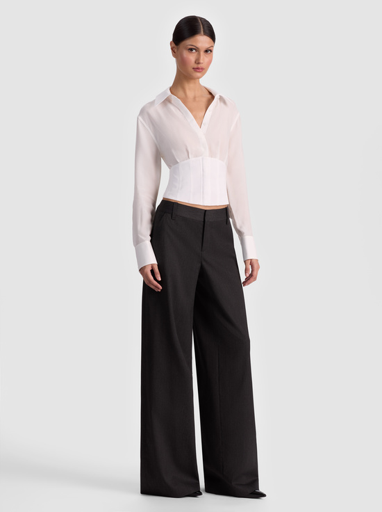 OFF WHITE-EDIE SEAMED CORSET BUTTON DOWN