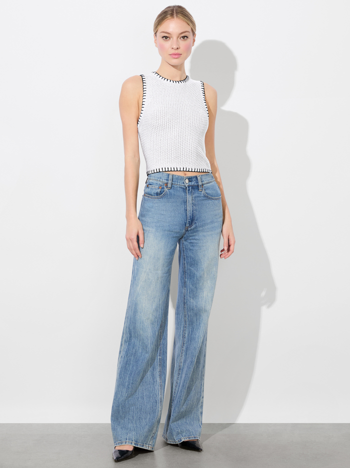 AMITY TANK - SOFT WHITE/BLACK image 3 - Alice And Olivia