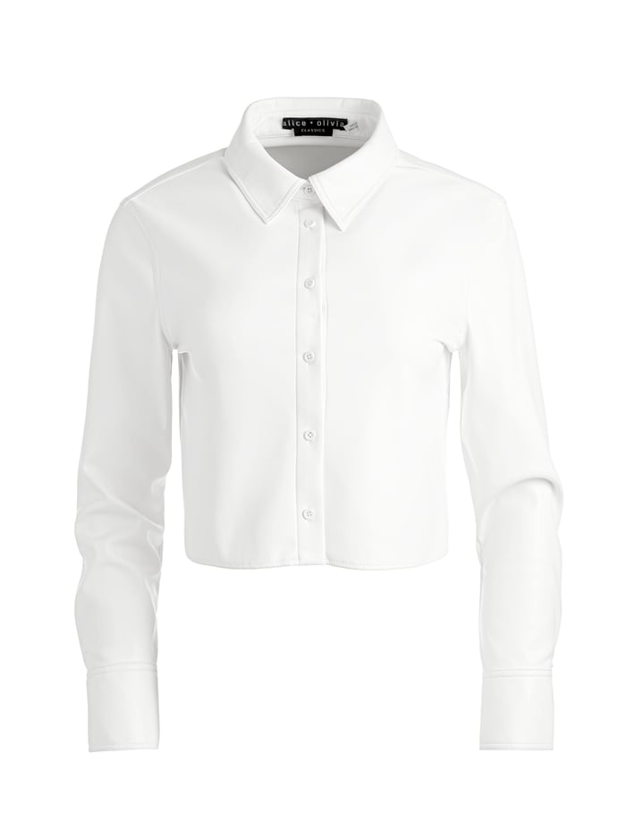 LEON VEGAN CROP TOP - OFF WHITE image 5 - Alice And Olivia
