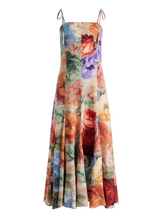 STORM FLORAL LG-JEANETTE PANELED MIDI DRESS