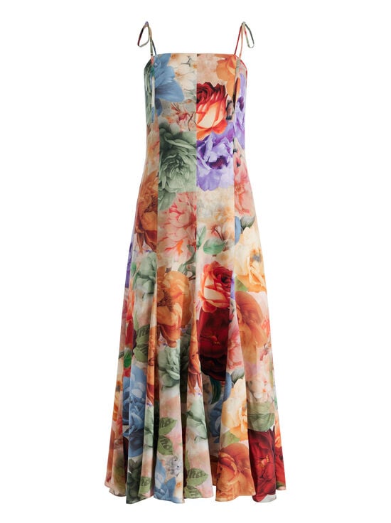 STORM FLORAL LG-JEANETTE PANELED MIDI DRESS