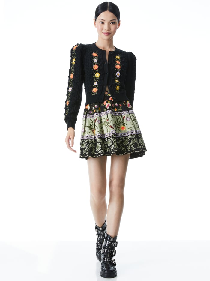 FIZER EMBROIDERED MINI SKIRT - MULTI image 2 - Alice And Olivia