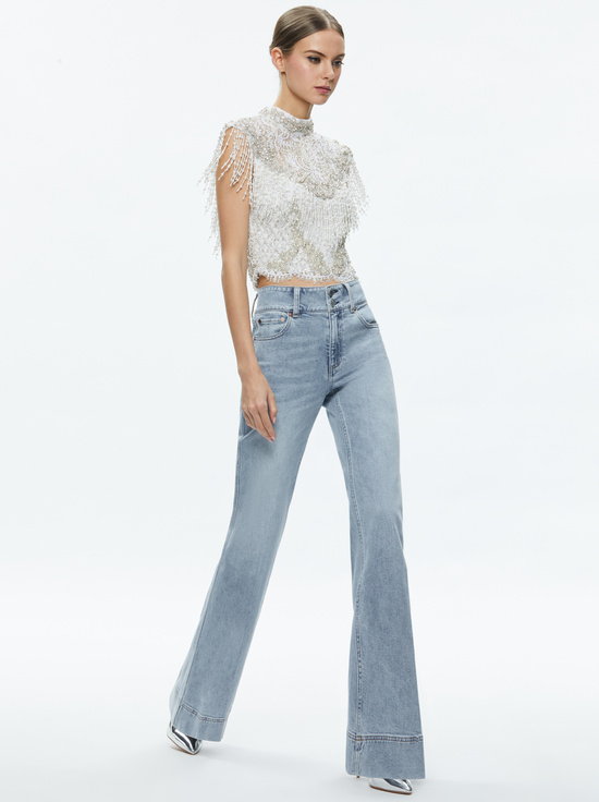 OFF WHITE-PRIA EMBELLISHED TOP