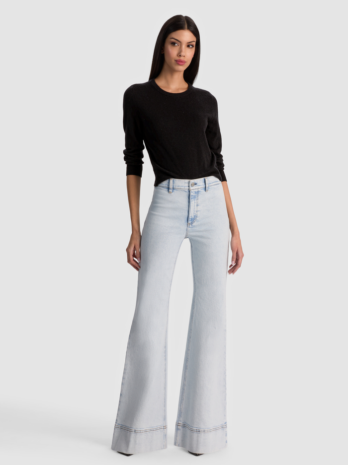 CAROLANN CASHMERE SHRUNKEN PULLOVER - BLACK image 1 - Alice And Olivia