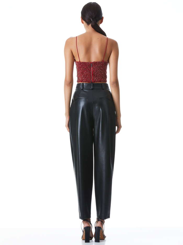 CERESI SEQUIN CROP TOP - DEEP RUBY image 1 - Alice And Olivia